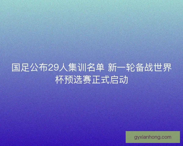 国足公布29人集训名单 新一轮备战世界杯预选赛正式启动 国足公布29人集训名单 新一轮备战世界杯预选赛正式启动