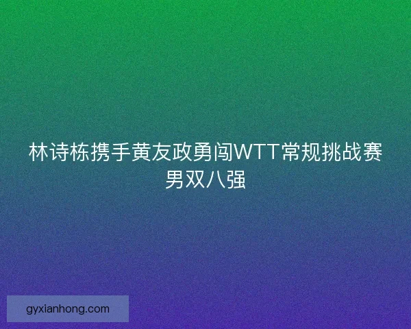 林诗栋携手黄友政勇闯WTT常规挑战赛男双八强