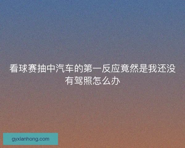 看球赛抽中汽车的第一反应竟然是我还没有驾照怎么办