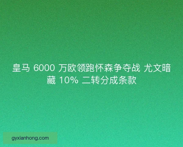 皇马 6000 万欧领跑怀森争夺战 尤文暗藏 10% 二转分成条款