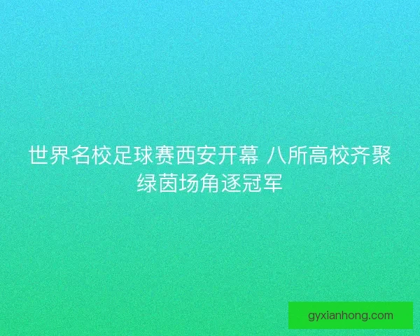 世界名校足球赛西安开幕 八所高校齐聚绿茵场角逐冠军